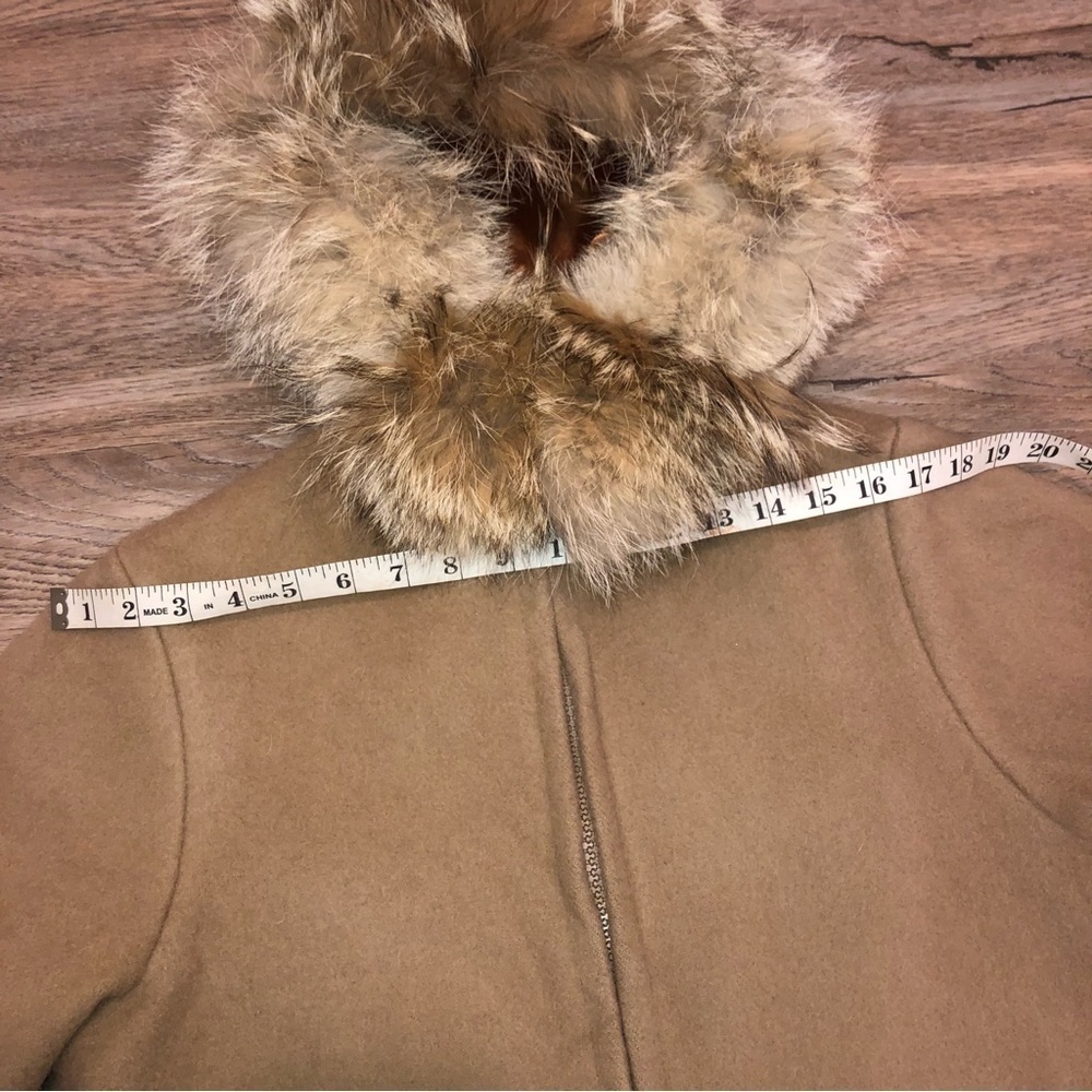 𝅺Vtg Inuvik Parka Enterprise Virgin Wool Fur Trim Beige Long Parka Sz 12 / M - Picture 12 of 15